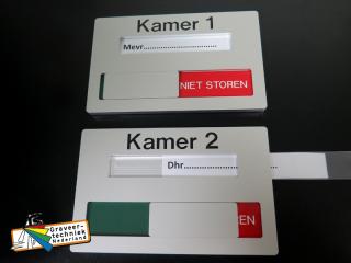 Schuifbord mortuarium crematorium met niet storen.